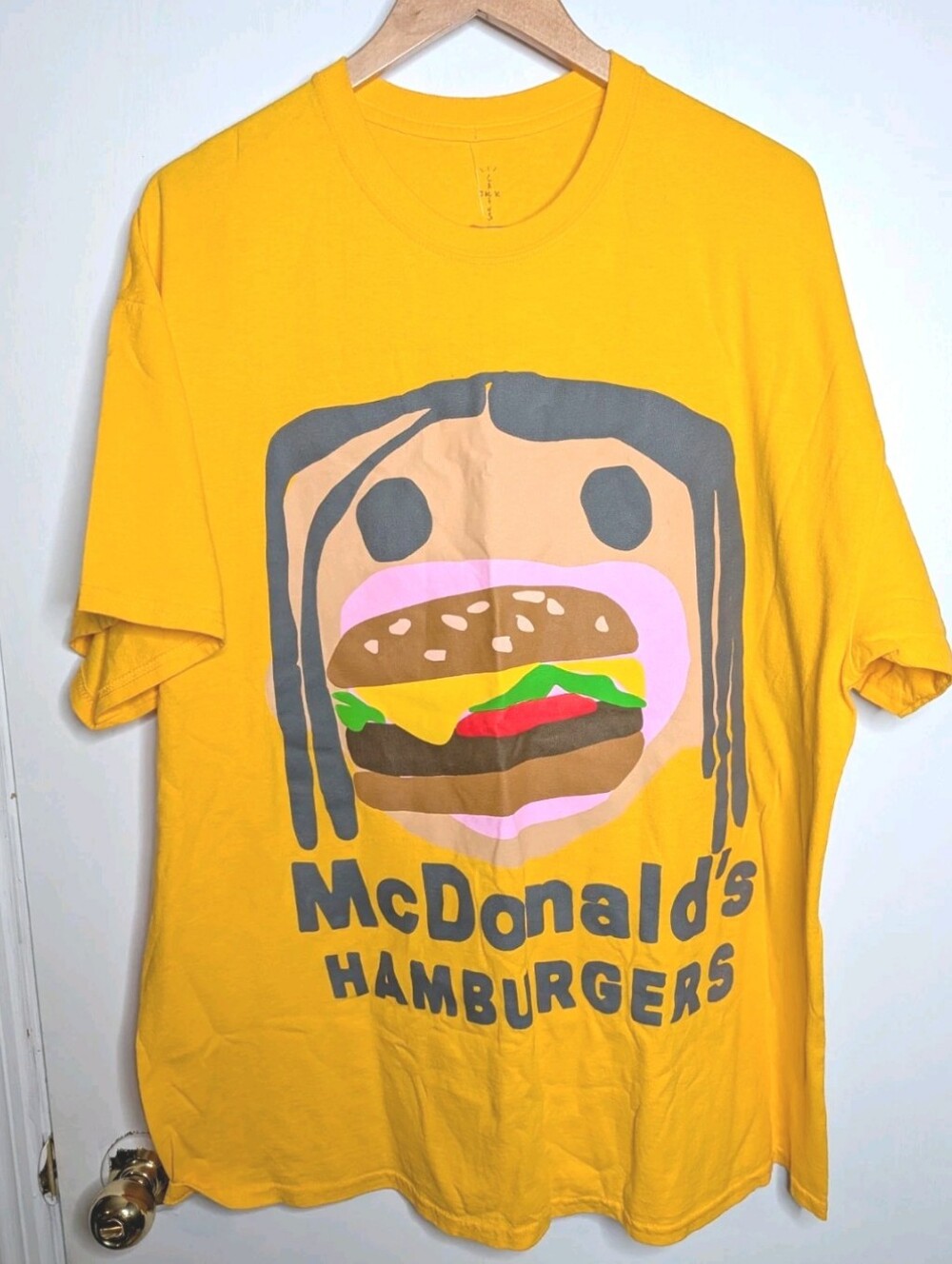 McDonald's x Travis Scott captain Jack T-shirt Short Sleeve Yellow Men XL